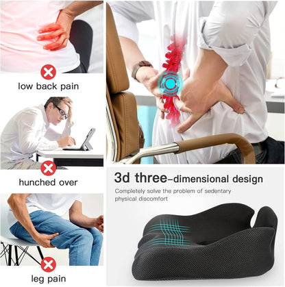 X Large Memory Seat Cushion for Office Chair Pressure Relief Sciatica & Tailbone