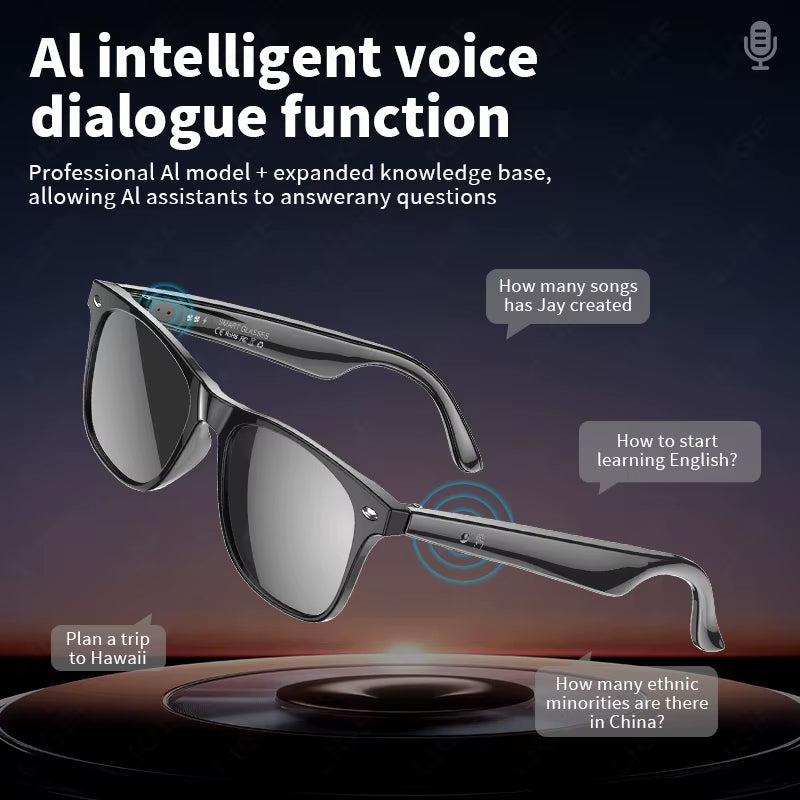 AI Intelnt Translation Glasses 163 Online Language AI Automatic Dialogue Translation Bluetooth Translation Glasses Men Women