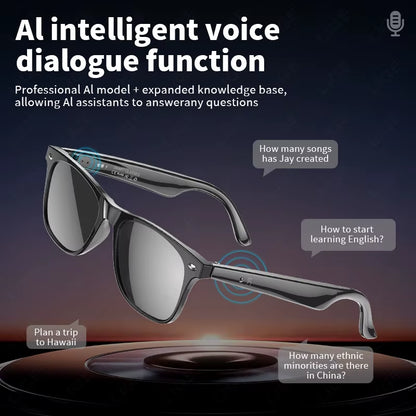 AI Intelnt Translation Glasses 163 Online Language AI Automatic Dialogue Translation Bluetooth Translation Glasses Men Women
