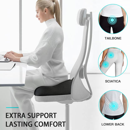 X Large Memory Seat Cushion for Office Chair Pressure Relief Sciatica & Tailbone