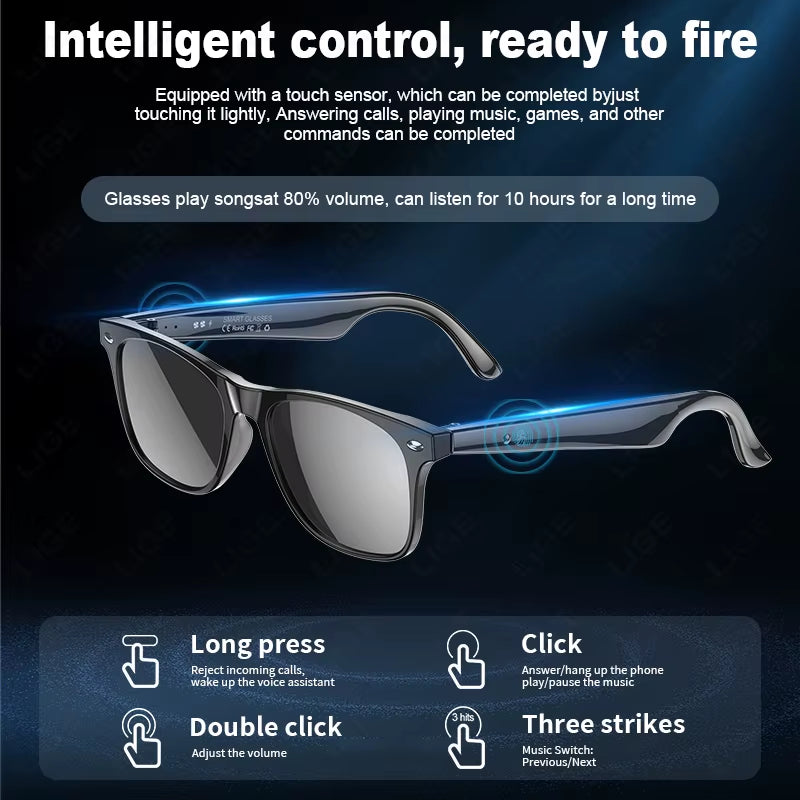 AI Intelnt Translation Glasses 163 Online Language AI Automatic Dialogue Translation Bluetooth Translation Glasses Men Women